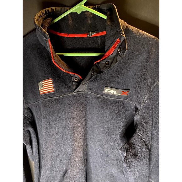 Polo Ralph Lauren RLX Fleece Jacket Men XL Pullover Sweatshirt USA Patch - Picture 1 of 6